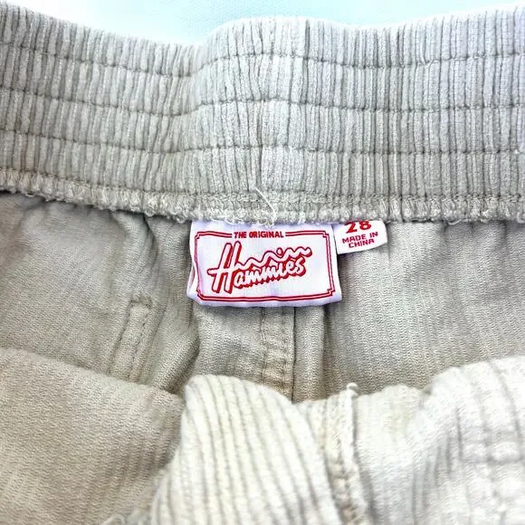 Hammies Women’s Retro High Waisted Corduroy Shorts Beige Size 28 - Picture 3 of 6